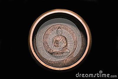 Singing bowl, meditation bowl, Buddha Stock Photo