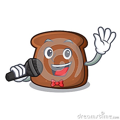 Singing brown bread mascot cartoon Vector Illustration