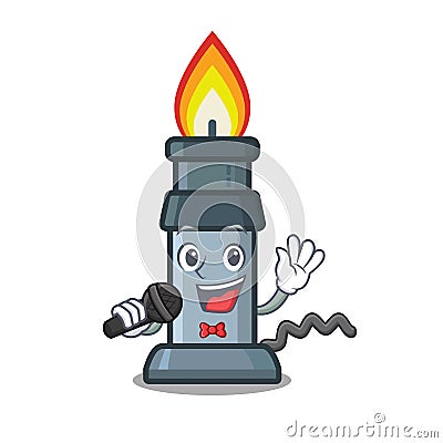 Singing busen burner in the character pocket Vector Illustration