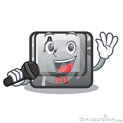 Singing button A on a character komputer Vector Illustration