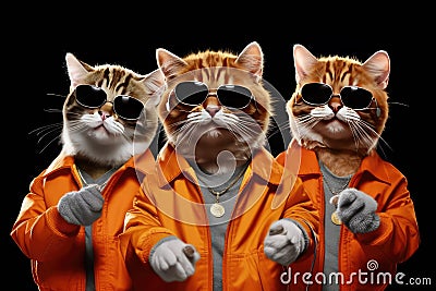 Singing Hamsters, Disco of 80s, Concert of 90s, Karaoke with Rodents, Abstract Generative AI Illustration Stock Photo