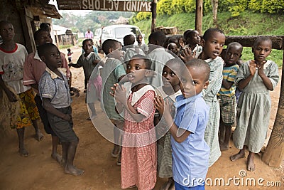 Singing children in Africa Editorial Stock Photo