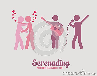 Singing and dancing icons, illustration Cartoon Illustration