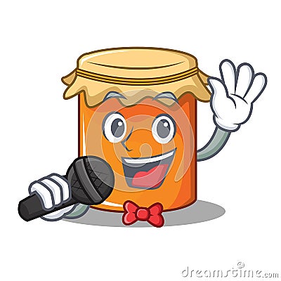 Singing jam mascot cartoon style Vector Illustration