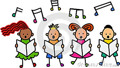 Singing Kids Stock Photo