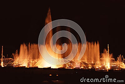 Singing Krizikova Fountains Stock Photo