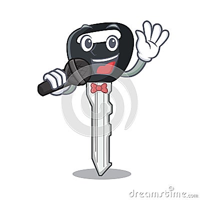 Singing mascot ilustration featuring on car key Vector Illustration