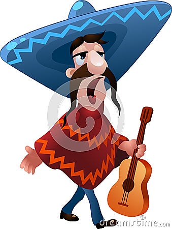 The singing mexican man Stock Photo