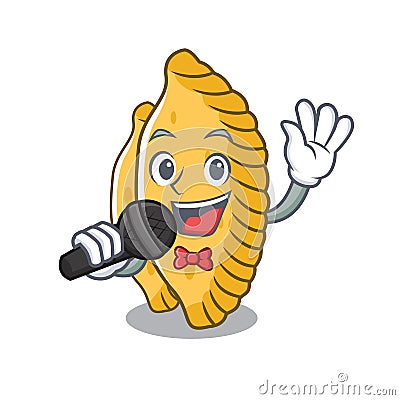 Singing pastel mascot cartoon style Vector Illustration