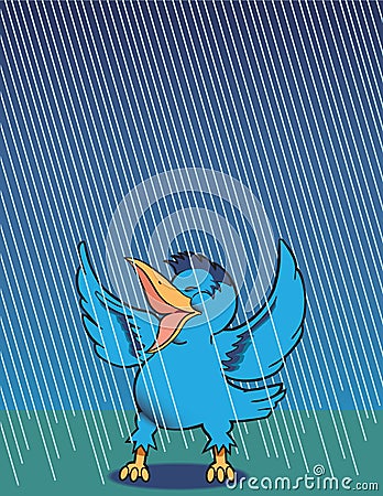 Singing in the Rain Vector Illustration