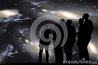 Singing under the stars Stock Photo