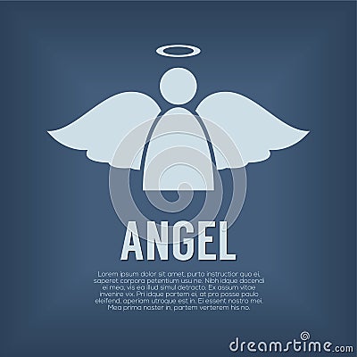 Single Angel Symbol Vector Illustration