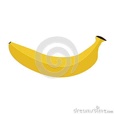 Single vector Banana with flat and solid color design. Vector Illustration