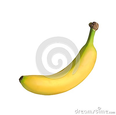 Single banana on white Stock Photo