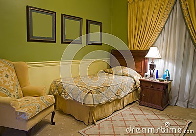 Single bed bedroom Stock Photo