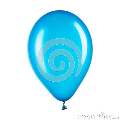 Single blue helium balloon, element of decorations Stock Photo