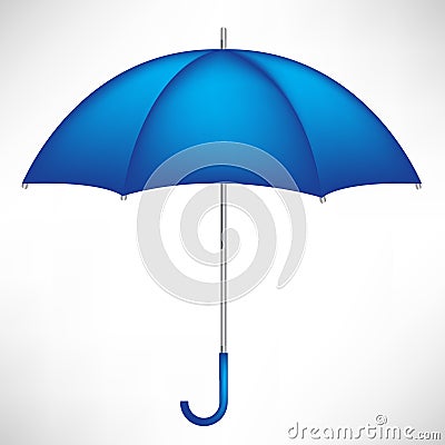 Single blue umbrella Vector Illustration