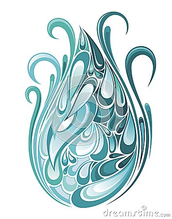 Single blue water drop Vector Illustration