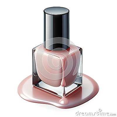 single bottle with pink nailpolish isolated on white background Stock Photo