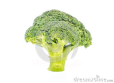 Single Broccoli with white background Stock Photo