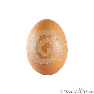 Single brown chicken egg vertical isolated on white background. Stock Photo