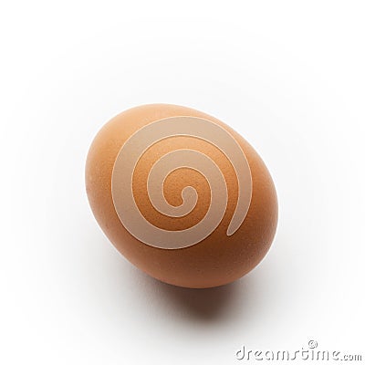 Single brown egg isolated on a white background. Stock Photo