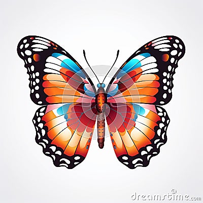A single butterfly perched on a branch its wings displaying its vibrant colors Stock Photo