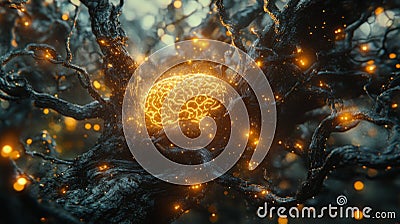 Microscopic view of a single cell in a dark environment showcasing its unique shape and features Stock Photo