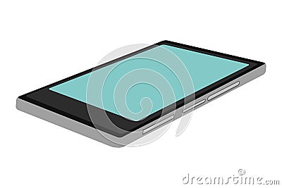 single cellphone lying down icon Cartoon Illustration