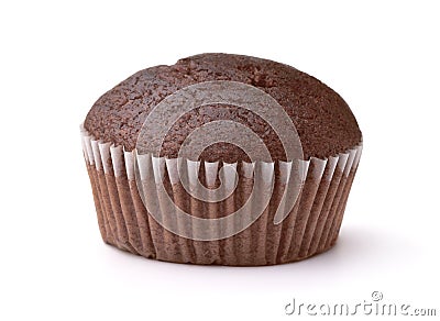 Single chocolate muffin Stock Photo