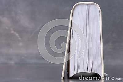 Single closed book on grange background Stock Photo