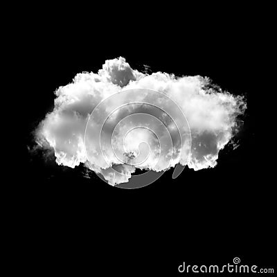 Single cloud isolated over black background, 3D illustration Cartoon Illustration