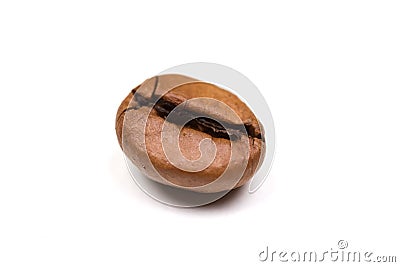 Single Coffee bean isolated on white background Stock Photo