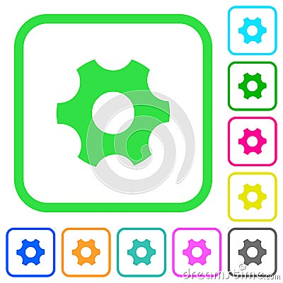 Single cogwheel vivid colored flat icons Stock Photo