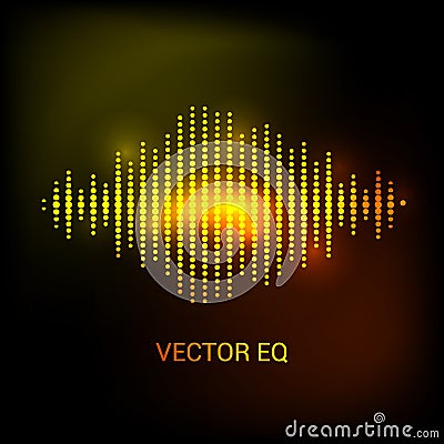 Single colorful eq, equalizer. Vector sound audio wave, frequency, melody, soundtrack in night for dance electronic Vector Illustration