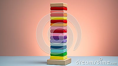 single colorful stacking toy against a plain background Stock Photo