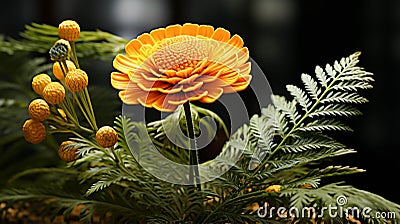 A single Common Tansy flower infront closeup view Stock Photo
