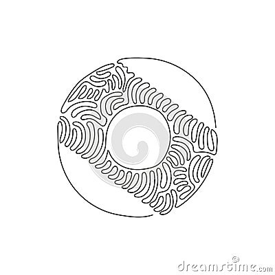 Single continuous line drawing balls for billiards icon. American pool, snooker numbered equipment, accessories. Swirl curl style Vector Illustration