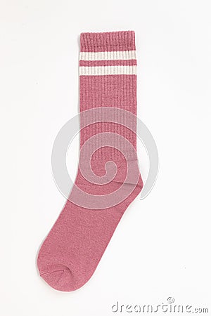 Single cotton sock isolated on white background Stock Photo