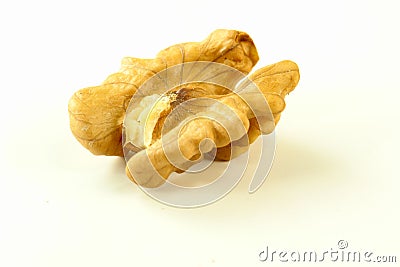 Single Cracked Walnut Stock Photo