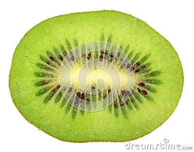 Single cross section of kiwi Stock Photo