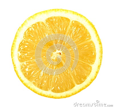Single cross section of lemon Stock Photo