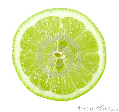 Single cross section of lime Stock Photo