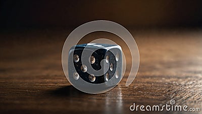 A single die showing same number on different sides, symbolizing luck, chance, or unpredictability. Stock Photo