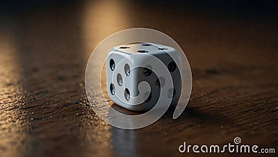 A single die showing same number on different sides, symbolizing luck, chance, or unpredictability. Stock Photo