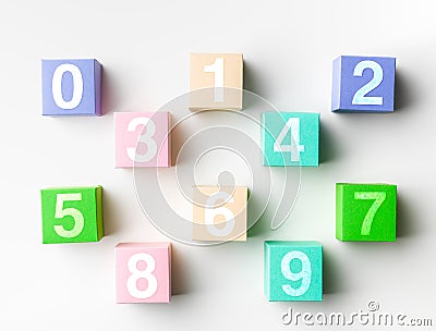 Single digit numbers Stock Photo