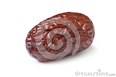 Single dried Chinese red date close up Stock Photo