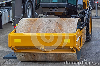 Single Drum Roller Stock Photo