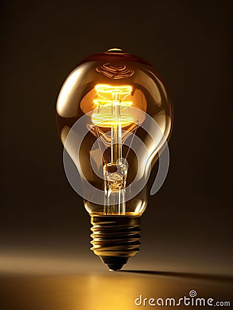 Single electric bulb closeup as symbol of inspiration idea. Lightbulb as concept for International Day of Light. Generative AI Stock Photo