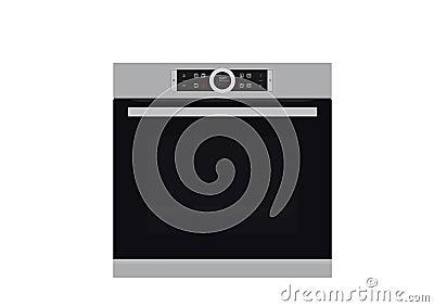 Single electric wall oven - kitchen equipment Vector Illustration